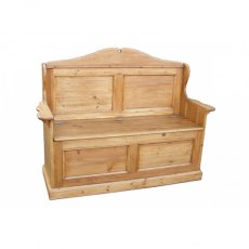 Carved Settle - Plain 2 seater