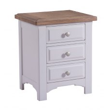 Fleur grey paint 3 drawer bedside