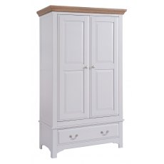 Fleur grey paint double wardrobe with drawer