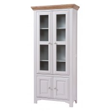 Fleur grey painted 2 door glazed cabinet