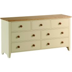 Jersey ivory paint 3 over 4 wide chest of drawers