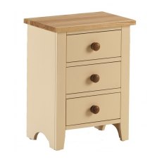 Jersey ivory paint 3 drawer bedside
