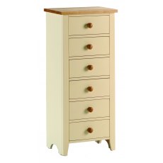 Jersey ivory paint 6 drawer tallboy chest