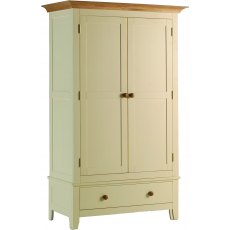 Jersey ivory paint double wardrobe on drawer