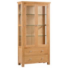 Bristol Oak Glazed Display Cabinet with glass sides