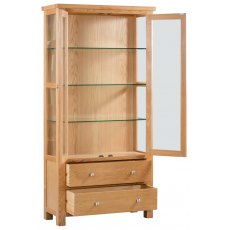 Bristol Oak Glazed Display Cabinet with glass sides