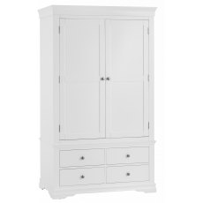 Limoges White double wardrobe on 4 drawers