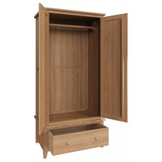 Omega Natural double wardrobe on drawer