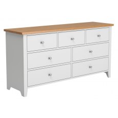 Jersey grey paint 3 over 4 wide chest of drawers