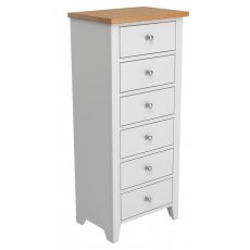 Jersey grey paint 6 drawer tallboy chest