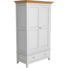 Jersey Grey Paint Double Wardrobe on Drawer