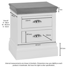 Geneva Painted 2 Drawer Bedside