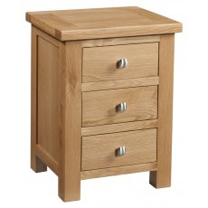 Bristol Oak 3 Drawer Bedside