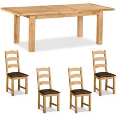 Countryside Small Dining Table with 4 Compact Chairs