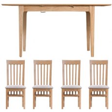 Borg Dining Table with 4 Fabric Seat Chairs