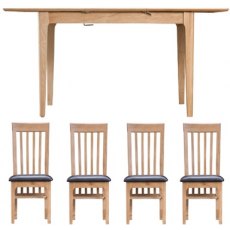 Borg Dining Table with 4 PU Seat Dining Chairs