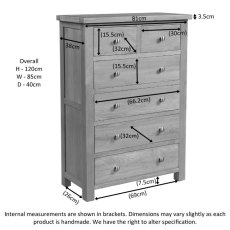 Bristol Oak 2 + 4 Chest of Drawers Bristol Oak 2 + 4 Chest of Drawers