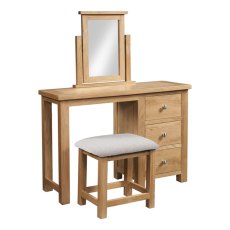 Bristol Oak Single Pedestal Dressing Table with Stool