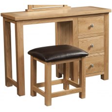 Bristol Oak Single Pedestal Dressing Table with Stool