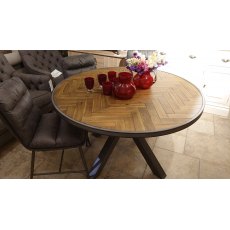 #Parquet Round Dining Table