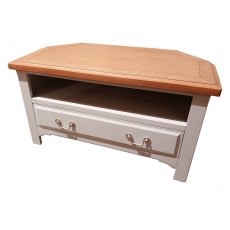 Fleur grey painted corner TV unit