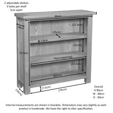 Bristol Oak 3' Bookcase