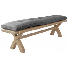 Bergen 2m Bench Cushion Grey Check (Cushion Only)