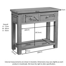 Bristol Oak 2 Drawer Console Table