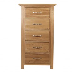 Lisbon Oak 5 Drawer Welly