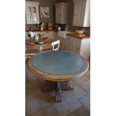 #Empire Aztec 12cm Zinc topped Round Dining Table