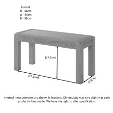 Avon Oak 90cm Bench