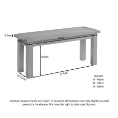 Bristol Oak 90cm Bench
