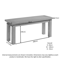 Bristol Oak 104cm Bench