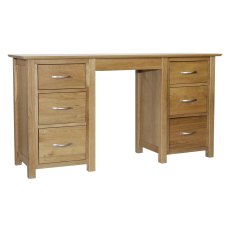 Lisbon Oak Double Pedestal Dressing Table