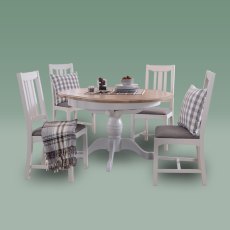 Fleur Extending Round Dining Table & 4 Chairs