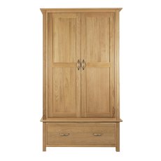 Lisbon Oak Double Wardrobe with drawer