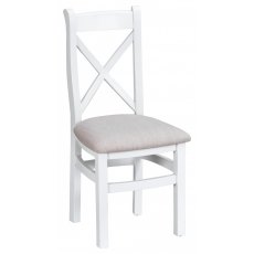 Newlyn Cross Back Chair Fabric (White Finish)