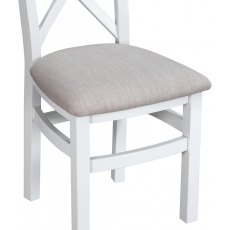 Newlyn Cross Back Chair Fabric (White Finish)