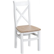 Newlyn Cross Back Chair Wooden (White Finish)