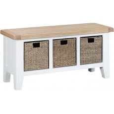 Newlyn Large Hall Bench (White Finish)
