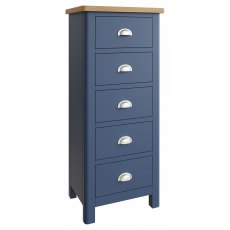 Sigma Blue 5 Drawer Narrow Chest