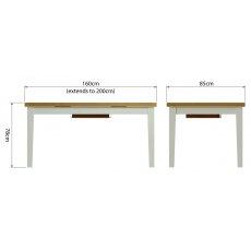 Sigma Grey 1.6m extending table
