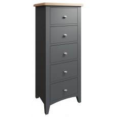 Omega Grey 5 drawer narrow chest