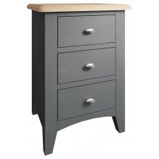 Omega Grey 3 Drawer Bedside