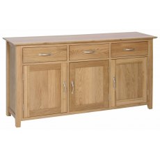 Lisbon Oak 3 Drawer 3 Door Large Tall Sideboard