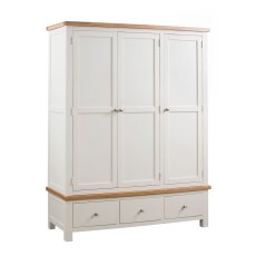 Bristol Painted Triple Wardrobe with 3 Drawers