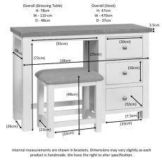 Bristol Painted Dressing Table & Stool