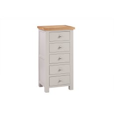 Bristol Putty Painted 5 Drawer Tall Chest