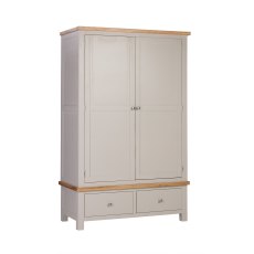 Bristol Putty Painted Double Wardrobe with 2 Drawers