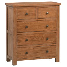 Bristol Rustic Oak 2 Over 3 Chest of Drawers